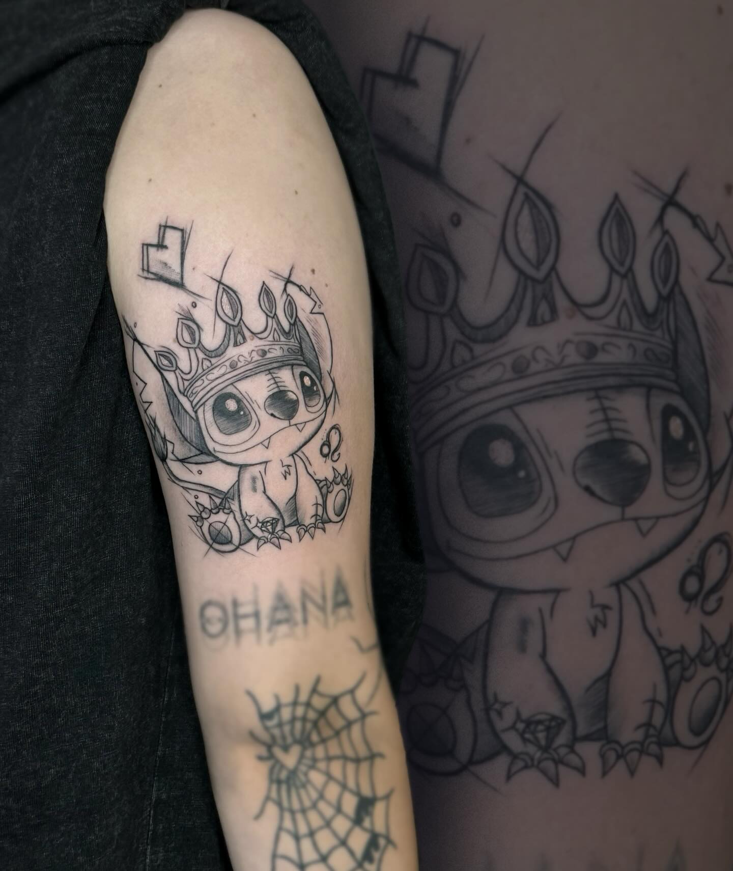 Tatuaż ilustracyjny w stylu sketch